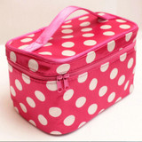Velishy Women Fashion Cosmetic Bag Big Travel Lingerie Bra Underwear Dot Bags Cosmetic Makeup Toiletry Storage Organizer Case