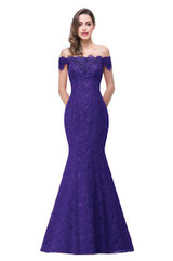 Under $50 Elegant Crystal Beaded Red Royal Blue Lace Mermaid Long Evening Dresses 2017 Prom Party Dress Robe De Soiree Longue