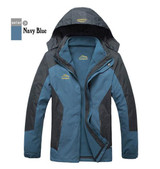 UNCO&BOROR Big size L~6XL,7XL,8XL outwear Waterproof Windproof Breathable Warm Jacket Winter Men Coat parka 2 in 1 set Clothing