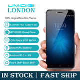 Umidigi London 3G Smartphone Android 6.0 MTK6580 Quad Core Cellphone 2050mAh 5.0inch Screen 1GB RAM 8GB ROM UMI Mobile Phone