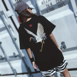 Ulzzang BF Embroidery Harajuku 2018 Sweet Short Sleeve T Shirts Women Fashion T-shirt Womens Couples Female Korean Style Females