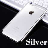 Ultra Thin Clear Crystal Rubber Plating Electroplating TPU Soft Phone Cases For Apple iPhone 5 5S SE 6 6S 7 Plus 7Plus Cover bag