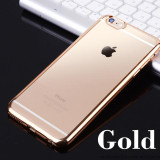 Ultra Thin Clear Crystal Rubber Plating Electroplating TPU Soft Phone Cases For Apple iPhone 5 5S SE 6 6S 7 Plus 7Plus Cover bag
