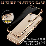 Ultra Thin Clear Crystal Rubber Plating Electroplating TPU Soft Phone Cases For Apple iPhone 5 5S SE 6 6S 7 Plus 7Plus Cover bag