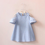 UK Infant Kids Girls Clothing Dresses Toddler Baby Sleeveless Princess Short Sleeve Striped Tutu Dress Clothes Girl