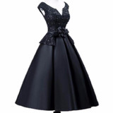 ANTI 2017 Vintage Black Cocktail Dresses Robe De Vestidos De Coctel Evening Party Short Gowns For Graduation Sweet 16 Years