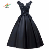 ANTI 2017 Vintage Black Cocktail Dresses Robe De Vestidos De Coctel Evening Party Short Gowns For Graduation Sweet 16 Years