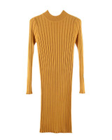 ANSELF Winter Women Bodycon Knitted Dress O-Neck Long Sleeve Stretchy Sweater Dress Elegant Slim Warm Basic Pullover Knitwear