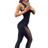 Anself Sexy Bodysuit Women Sleeveless Mesh Bodycon Jumpsuit Plus Size Backless Sheer Rompers Womens Jumpsuit Causal Playsuit