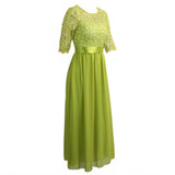 ANSELF Plus Size 3XL 4XL 5XL Lace Dress Women Long Chiffon Dress Slim Elegant Ladies Evening Maxi Party Dresses female Club Wear