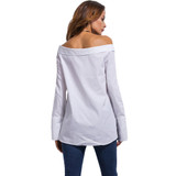 Anself Fashion Blusas 2017 Summer Sexy White Women Blouses Off Shoulder Vintage Shirts Long Sleeve Blouse Casual Tops Plus Size