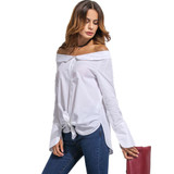 Anself Fashion Blusas 2017 Summer Sexy White Women Blouses Off Shoulder Vintage Shirts Long Sleeve Blouse Casual Tops Plus Size