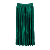 Anself Brand Autumn Women Long Skirt Elastic High Waist Pleated Maxi Skirt Sexy Beach Vintage Boho Skirts Womens Faldas Saia