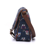 Annmouler Brand Women Small Bags Canvas Shoulder Messenger Bags Patchwork Zipper Bag Owl Printing Adjustable Strap Crossbody Bag