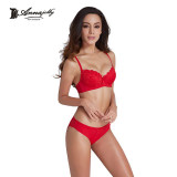 Annajolly Top Bra Sets Women Sexy Bras And Panties Push Up Brassiere Panties Briefs Red Blue Underwear Lingerie Brand New 8889