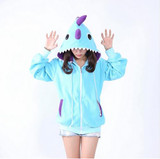 Anime Pokemon Shiny Umbreon Women Men Zip Hoodie with Ears Tails Cosplay Costume Hoody Jacket Coat Outwear Hooded Sweatshirt