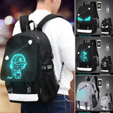 Anime Luminous Anti-Theft Backpack Daypack Shoulder SchoolBag USB Charger