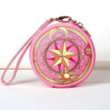 Anime Cosplay Card Captor Sakura The Clow Wallet Cosmetic Makeup Coin Pouch Sakura Kinomoto Sealing Wand Key Zipper Purse Bag