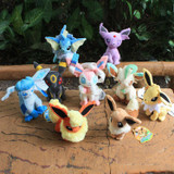 Anime 9pcs Plush Toy Eevee Vaporeon Jolteon Flareon Espeon Umbreon Leafeon Glaceon Sylveon Plush Toy Dolls Soft Stuffed Animals