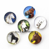 Animals Horse Snap Charms 18mm for Glass Snap Button Bracelet Necklace DIY Jewelry New 2017