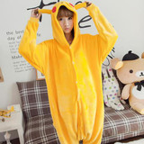Animal Flannel Winter Cosplay Pajama Sets Women Couple Clothes Family Anime Pyjama Pijama Women's Sleepwear Cosplay Pajamas