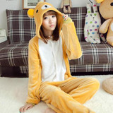 Animal Flannel Winter Cosplay Pajama Sets Women Couple Clothes Family Anime Pyjama Pijama Women's Sleepwear Cosplay Pajamas
