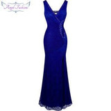 Angel-fashions Prom Dresses Long Lace Evening Dress robe de soiree Formal Party Dress 232
