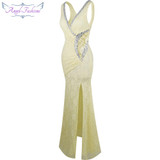 Angel-fashions Prom Dresses Long Lace Evening Dress robe de soiree Formal Party Dress 232