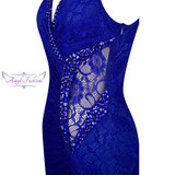 Angel-fashions Prom Dresses Long Lace Evening Dress robe de soiree Formal Party Dress 232