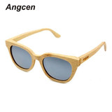 Angcen 2017 New fashion Products Men Women Glass Bamboo Sunglasses au Retro Vintage Wood Lens Wooden Frame Handmade ZA22
