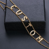 Double Layer Custom Pendant Women Chain Zirconia Gold Necklaces Ladies Personality Name Choker Necklace Jewelry