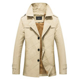 Anbican Fashion Mens Winter Coat Thick Fleece Khaki Parka Jacket 2016 Brand New Windproof Parkas Male Casual Jackets 4XL