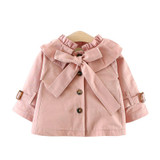 AmyaBaby Jackets Newborn Baby Girl Autumn Child Girl 100% Cotton Coat Bow Kids Jacket Windbreaker Infantil Baby Coat Outerwear