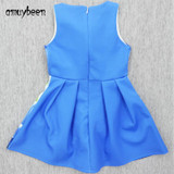 Amuybeen Girls Dress 2017 New Summer Moana Dress Costume Baby Girl Princess Children Clothing Blue Halloween Party Kids Clothes