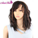 Amir Medium Length Hair Synthetic Wigs Flapper Hairstyles for Women Finger Wavy Wigs Black and Brown Colors Synthetic Wig