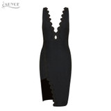 Adyce 2018 New Women Bandage Dress Sexy Black Celebrity Party Dress V Neck Irregular Mini Dresses Vestidos de festa Clubwear