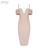 Adyce 2018 New Spring Women Bandage Dress Red Black Apricot Sexy Deep V Neck Luxury Party Dress Celebrity Vestido De Festa
