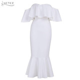 Adyce 2018 Bodycon White Dresses Vestidos Elegant Women Clubwear Butterfly Sleeve Ruffles Celebrity Party Dress Free Shipping