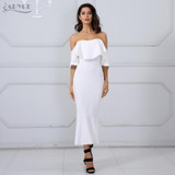 Adyce 2018 Bodycon White Dresses Vestidos Elegant Women Clubwear Butterfly Sleeve Ruffles Celebrity Party Dress Free Shipping