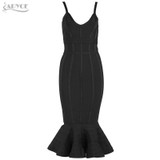 Adyce 2017 Women Summer Bandage Dress Pink Spaghetti Strap Mermaid Vestidos V-Neck Knee Length Celebrity Evening Party Dresses