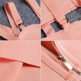 Adyce 2017 New Women Summer Mini Dresses Sexy V Neck Sleeveless Vestidos Pink Hollow Out Celebrity Evening Party Bandage Dress
