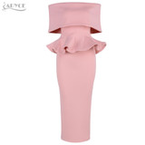 Adyce 2017 New Women Bodycon Dress White Slash Neck Short Sleeve Vestidos Bow&amp;Ruffles Ankle Length Celebrity Evening Party Dress