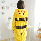Adult Unisex Pajamas Animal Pijama Pikaqiu Cosplay Full Sleeve Hooded Pajama Sets Women Warm Flannel Couple Sleepwear Pyjama