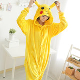 Adult Unisex Pajamas Animal Pijama Pikaqiu Cosplay Full Sleeve Hooded Pajama Sets Women Warm Flannel Couple Sleepwear Pyjama