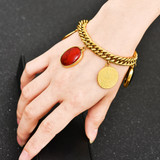 Turkey Gold Coin Bracelet for Women Gold Color Osmanli Bangle Arab Jewelry Set