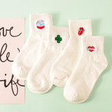 Adult Size Cotton Short Socks Killer Cupid Moustache Milk Cola Leon Clover Love Smile College Face Mathilda Rose Tongue NADROP