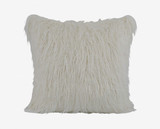 Boras 18 X 18 Mongolian Faux Fur Pillow - White