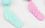 Bopoobo Silicone Feather Teether 2pc Nursing Accessories DIY Necklace Teething Gift BPA Free Silicone Pendants Baby Teether