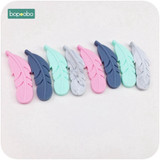Bopoobo Silicone Feather Teether 2pc Nursing Accessories DIY Necklace Teething Gift BPA Free Silicone Pendants Baby Teether