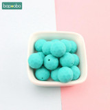 Bopoobo Baby Silicone Teether Multi-faceted Beads 10pcs 15mm Mint DIY Teething Necklace Made Silicone Beads Baby Teether
